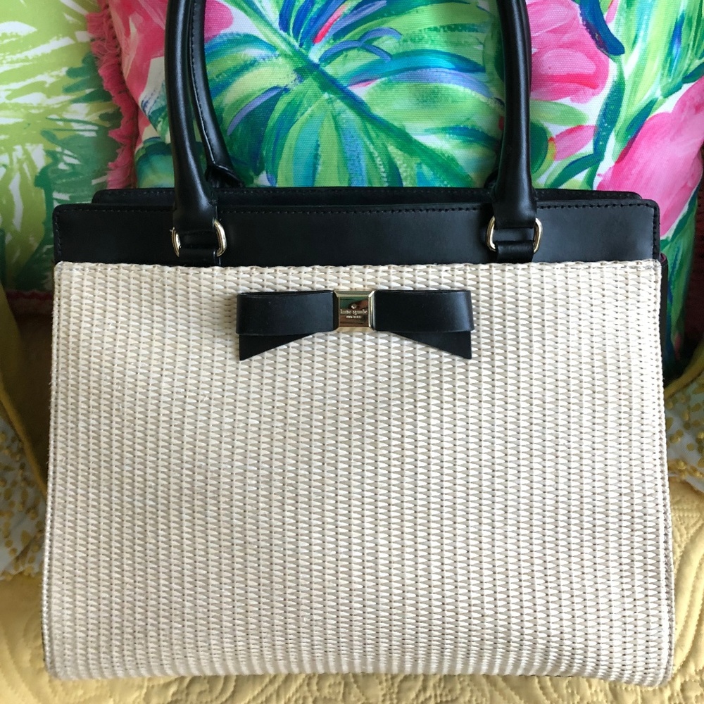 Flawless Kate Spade Leather/Raffia Shoulder Bag